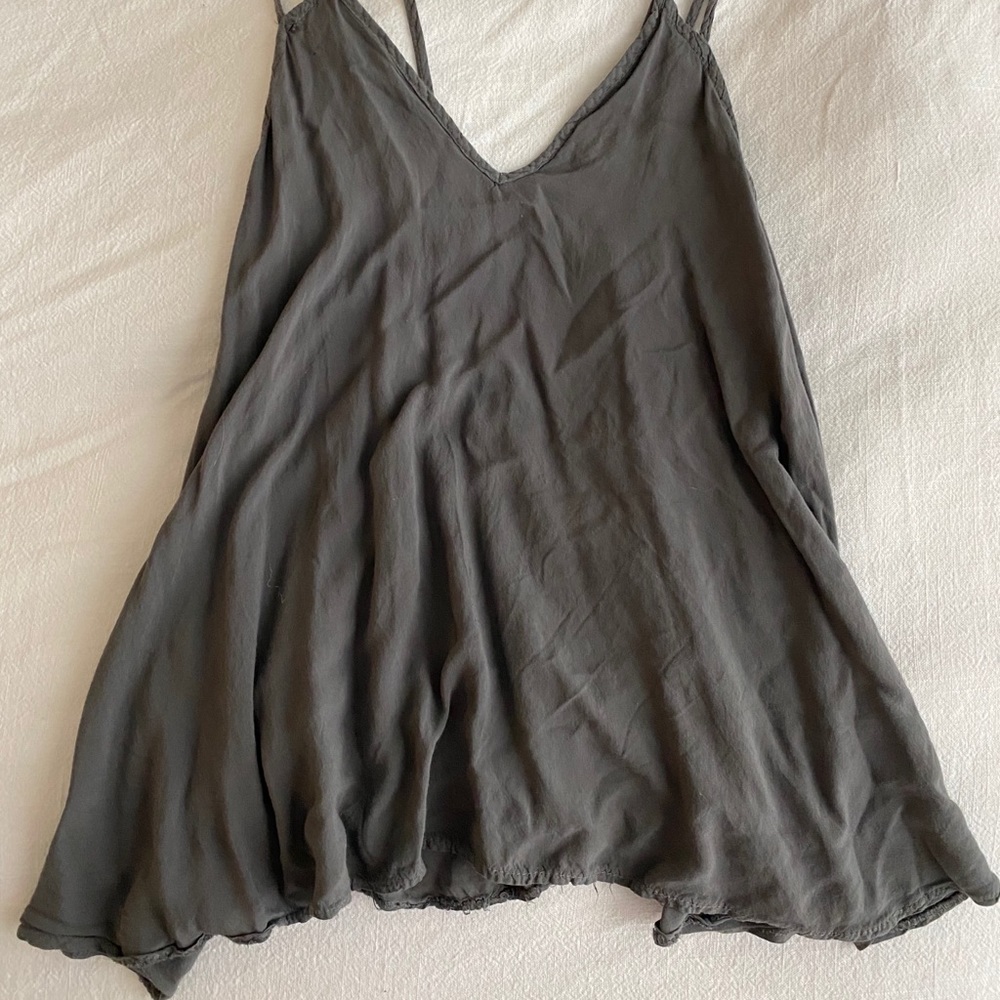 Grey Flowy Tank Top